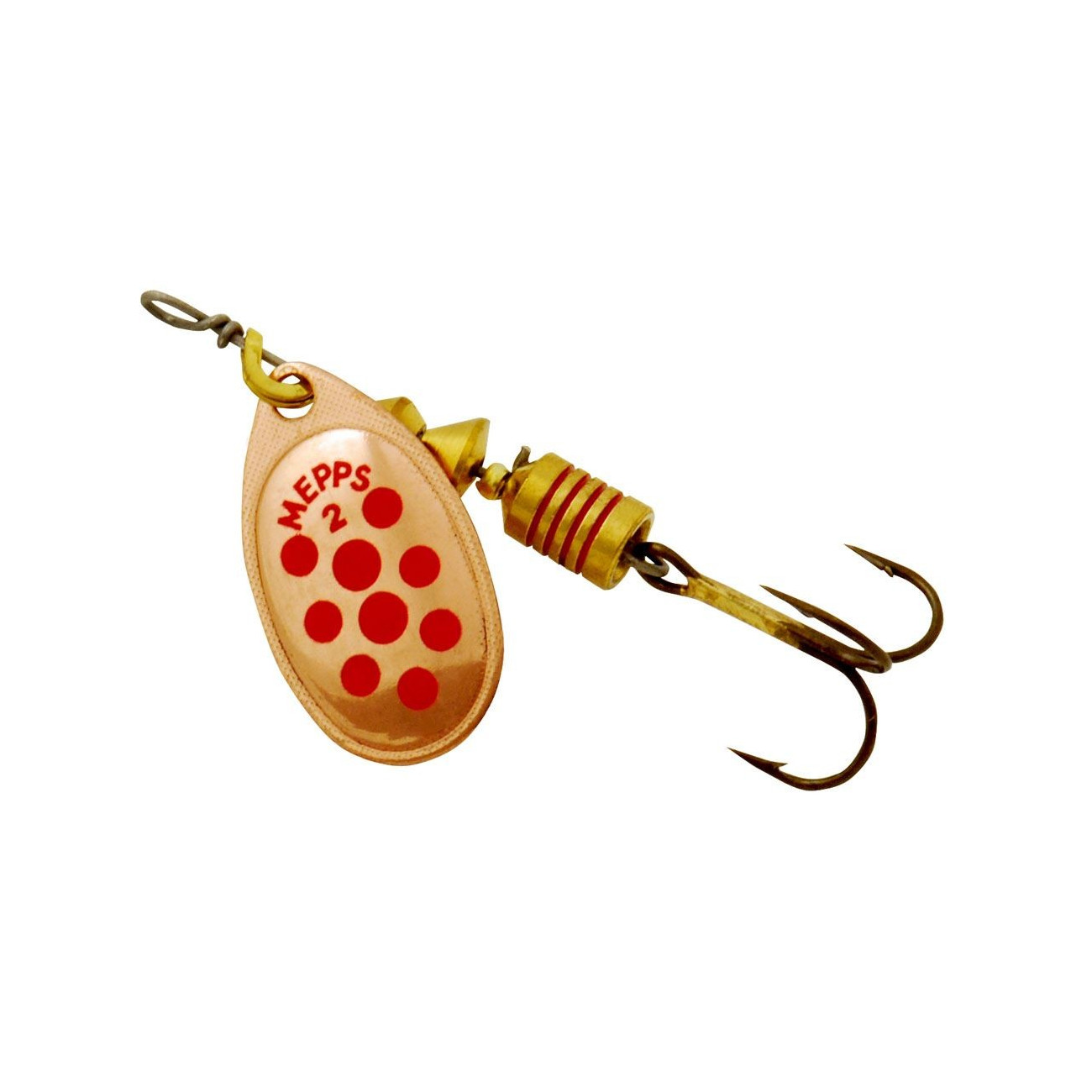 Mepps Aglia med prickar 2 - Koppar/Röd
