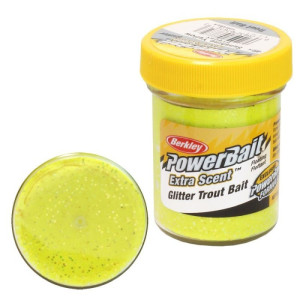 Köp Powerbait Natural Scent Glitter Garlic - Sunshine Yellow online på Miekofishing.se