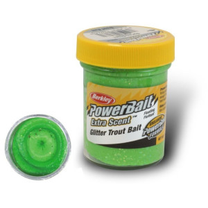 Köp Powerbait Natural Scent Glitter Garlic - Spring Green online på Miekofishing.se