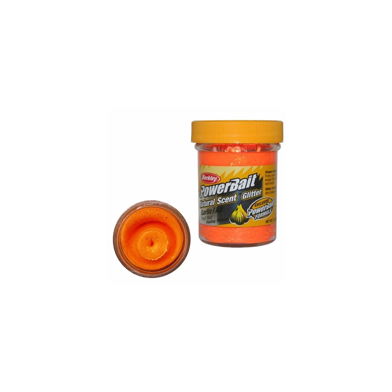 Köp Powerbait Natural Scent Glitter Garlic - Fluo Orange online på Miekofishing.se