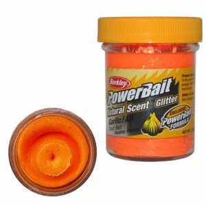 Köp Powerbait Natural Scent Glitter Garlic - Fluo Orange online på Miekofishing.se