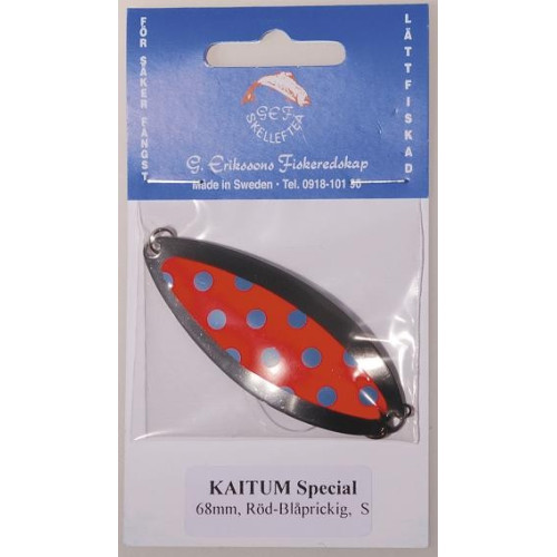 Köp 350-S KAITUM Special 68mm SILVER Röd/Blå prick på MiEKOfishing.se!