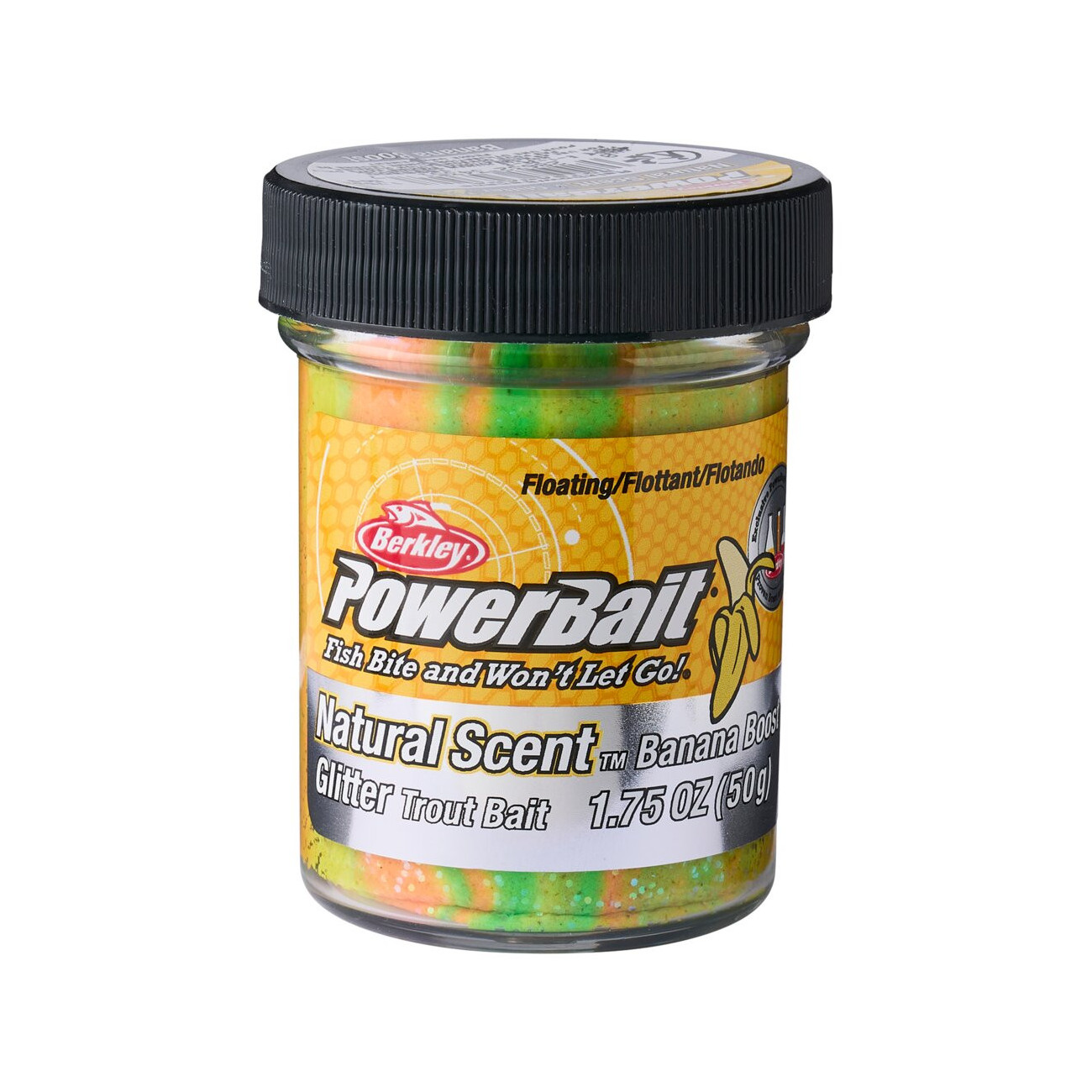Köp Powerbait Natural Scent Glitter Banana - Rainbow på Miekofishing!