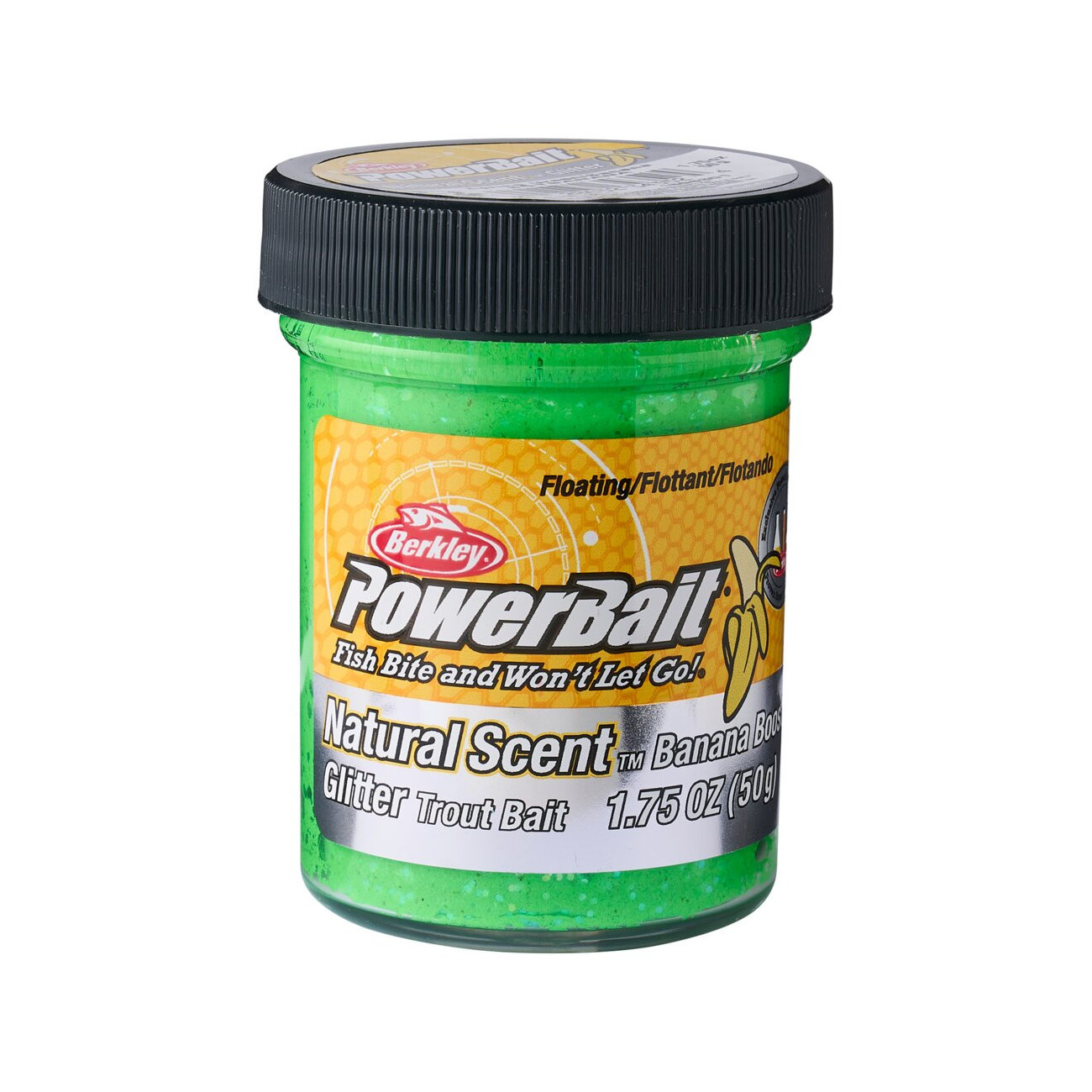 Köp Powerbait Natural Scent Glitter Banana - Spring Green på Mieko!