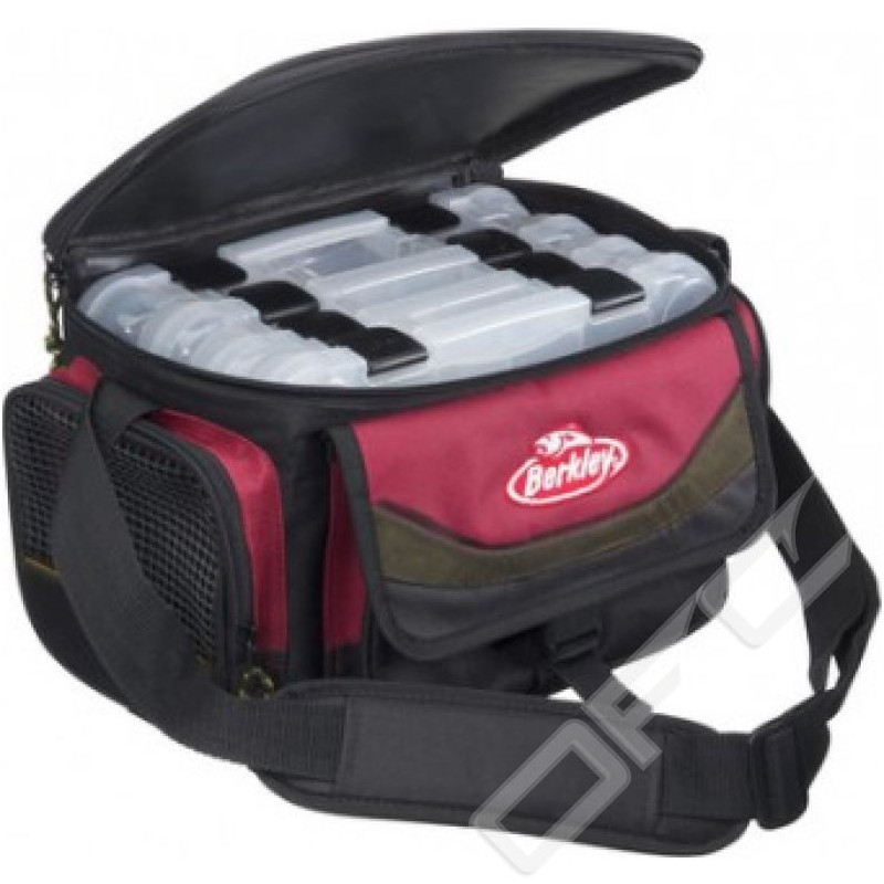 Köp Berkley betesväska inklusive 4 askar - Vinröd på Miekofishing.se!