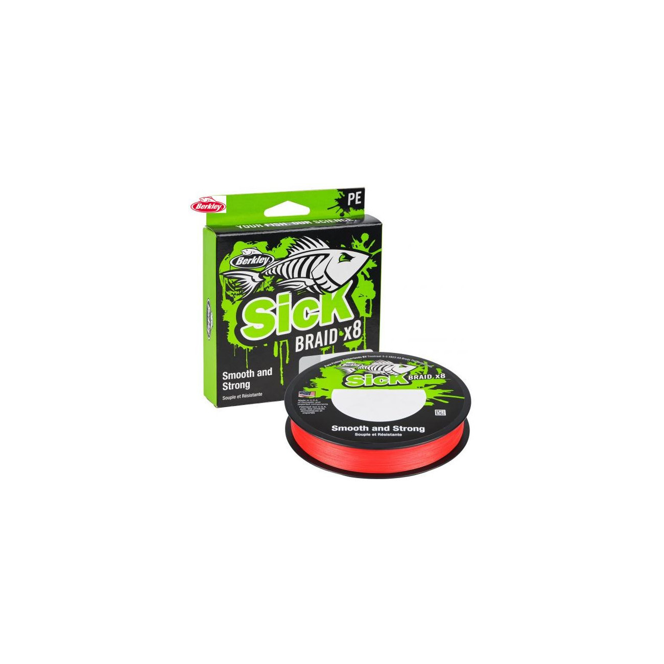 Köp Berkley Sick Braid X8 0,12mm Flätlina - Red på Miekofishing.se!