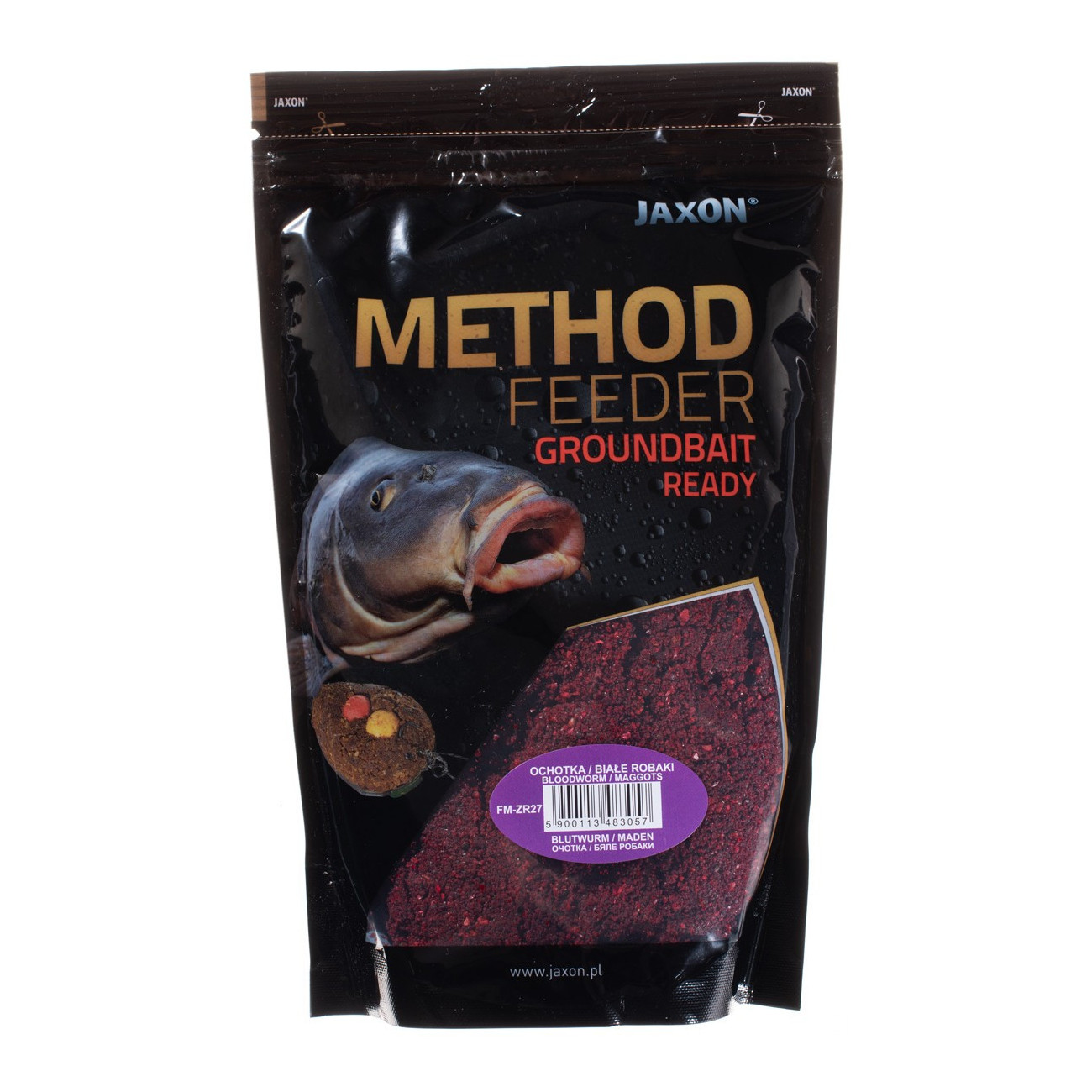 Köp Jaxon Method Feeder Groundbait 750 gr - Bloodworm/Maggot på MiEKO!
