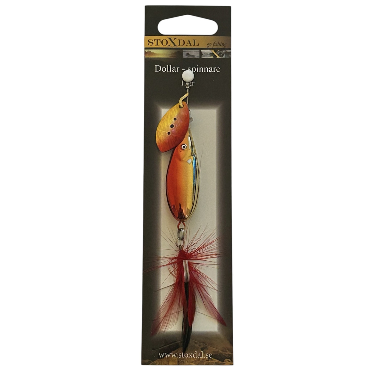 Köp Dollar Spinnare 12 gram - Guld/Röd på Miekofishing.se!