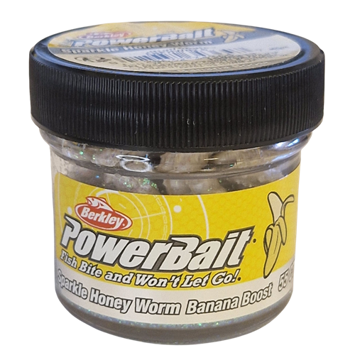 Köp PowerBait Honey Worm 25mm - Natural/Scales (Banana Boost) på MiEKO