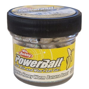Köp PowerBait Honey Worm 25mm - Natural/Scales (Banana Boost) på MiEKO