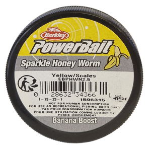Köp PowerBait Honey Worm 25mm - Yellow/Scales (Banana Boost) på MiEKO!