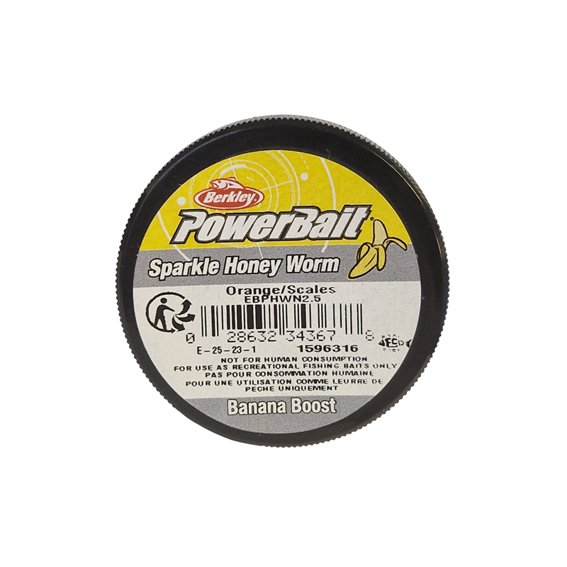 Köp PowerBait Honey Worm 25mm - Orange/Scales (Banana Boost) på MiEKO!