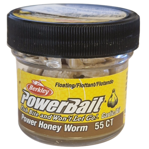 Köp PowerBait Honey Worm 25mm - White (Garlic) på MiEKOfishing.se!