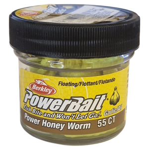 Köp PowerBait Honey Worm 25mm - Yellow (Garlic) på MiEKOfishing.se!
