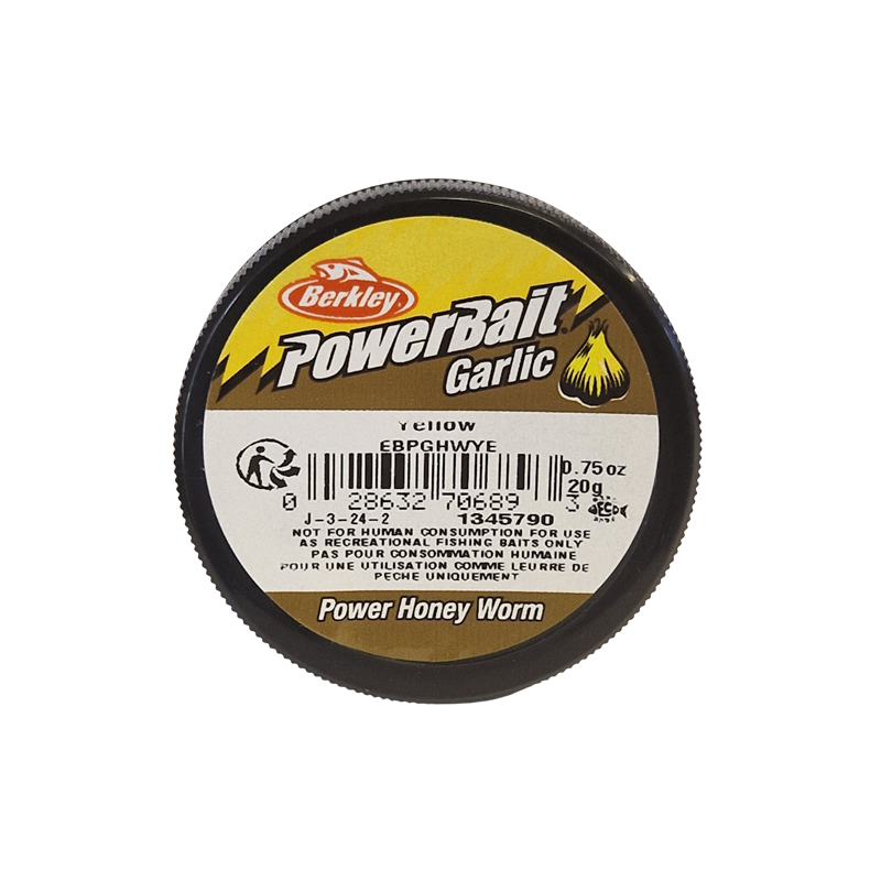 Köp PowerBait Honey Worm 25mm - Yellow (Garlic) på MiEKOfishing.se!