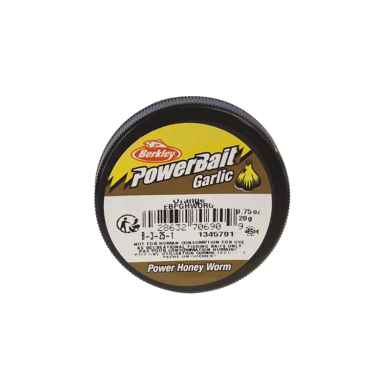 Köp PowerBait Honey Worm 25mm - Orange (Garlic) på MiEKOfishing.se!