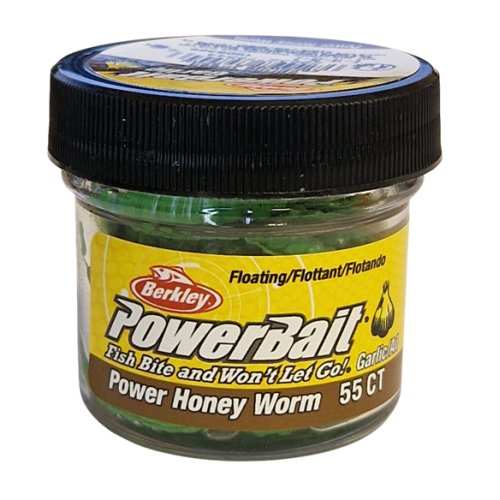 Köp PowerBait Honey Worm 25mm - Spring Green (Garlic) på MiEKOfishing!