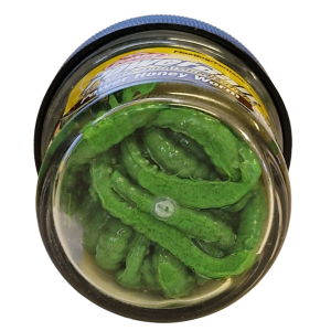Köp PowerBait Honey Worm 25mm - Spring Green (Garlic) på MiEKOfishing!