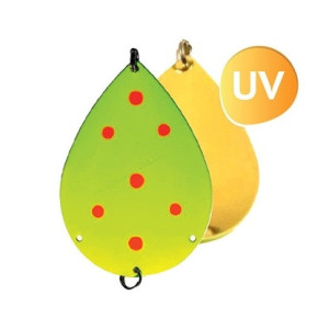 Köp Søvik DividalsBlinken 100mm - UV Fluo Gul/Guld på MiEKOfishing.se!