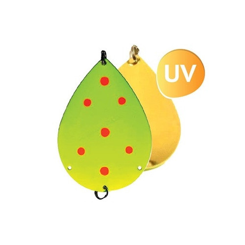 Köp Søvik DividalsBlinken 70mm - UV Fluo Gul/Guld på MiEKOfishing.se!