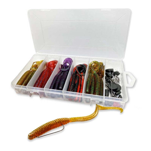Köp Savage Gear Rib Worm Kit 9-10,5cm 60pcs på MiEKOfishing.se!