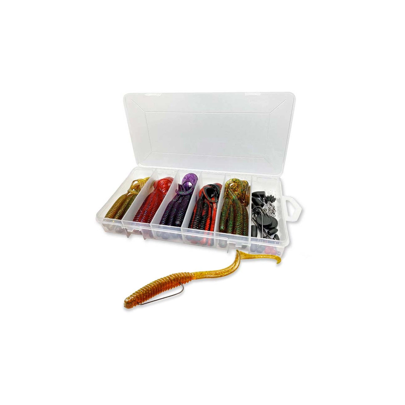 Köp Savage Gear Rib Worm Kit 9-10,5cm 60pcs på MiEKOfishing.se!