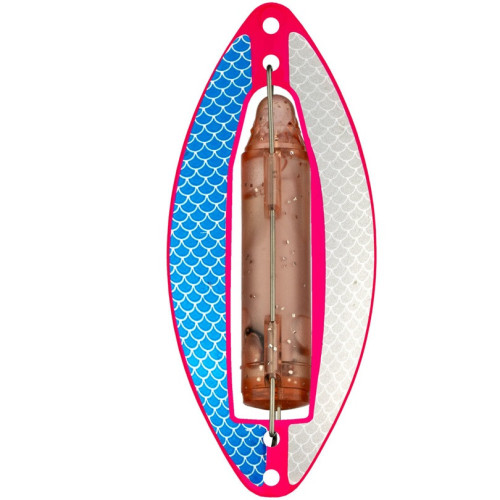 Köp Wiggler Muskus Blinkpirk 81mm - ROSA Blå/Silver på Miekofishing.se