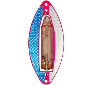 Köp Wiggler Muskus Blinkpirk 81mm - ROSA Blå/Silver på Miekofishing.se