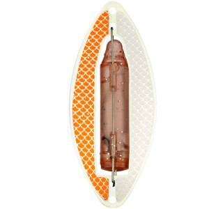 Köp Wiggler Muskus Blinkpirk 81mm - GLOW Orange/Vit på Miekofishing.se