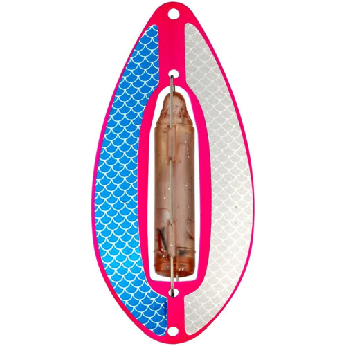 Köp Wiggler Muskus Blinkpirk 98mm - ROSA Blå/Silver på Miekofishing.se