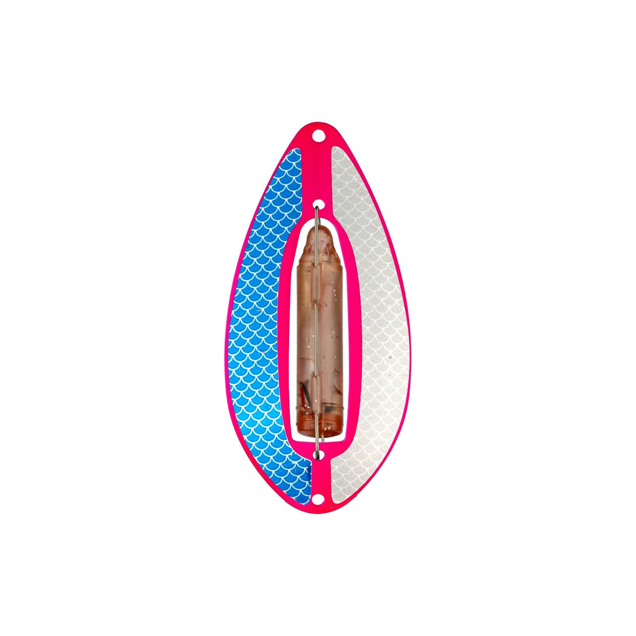 Köp Wiggler Muskus Blinkpirk 98mm - ROSA Blå/Silver på Miekofishing.se
