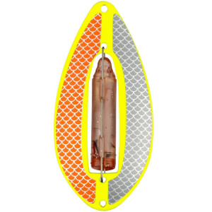 Köp Wiggler Muskus Blinkpirk 81mm - GUL Orange/Silver på Miekofishing!