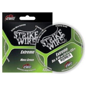 Spunnen fiskelina Strike Wire Extreme mossgrön, 135 m, 0,15 mm