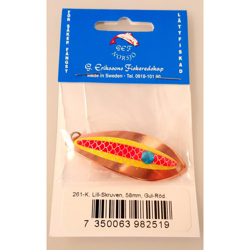 Köp 261-K LILL-SKRUVEN 58mm KOPPAR Gul/Röd på MiEKOfishing.se!