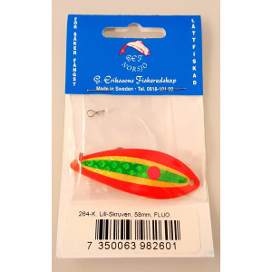 Köp 264-K LILL-SKRUVEN 68mm FLUO ORANGE Gul/Grön på MiEKOfishing.se!