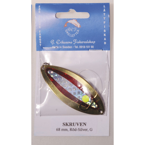 Köp 255-G SKRUVEN 68mm GULD Silver/Röd på MiEKOfishing.se!