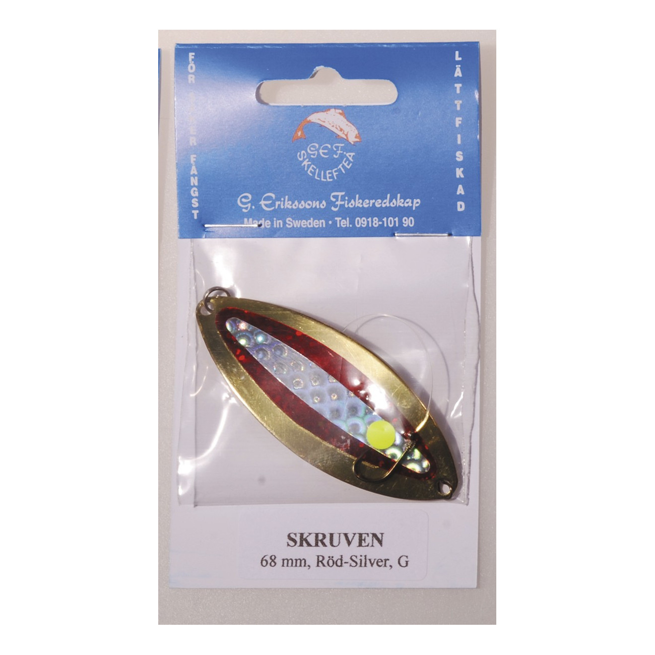 Köp 255-G SKRUVEN 68mm GULD Silver/Röd på MiEKOfishing.se!