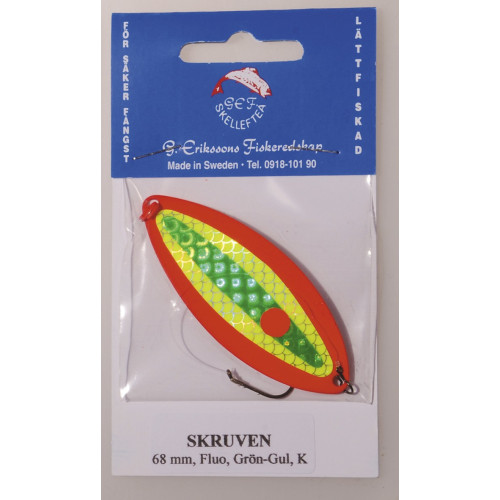 Köp 259-K SKRUVEN 68mm FLUO ORANGE Gul/Grön på MiEKOfishing.se!