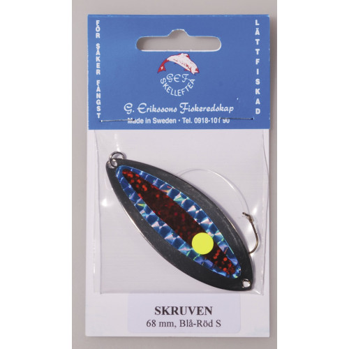 Köp 257-S SKRUVEN 68mm SILVER Blå/Röd på MiEKOfishing.se!