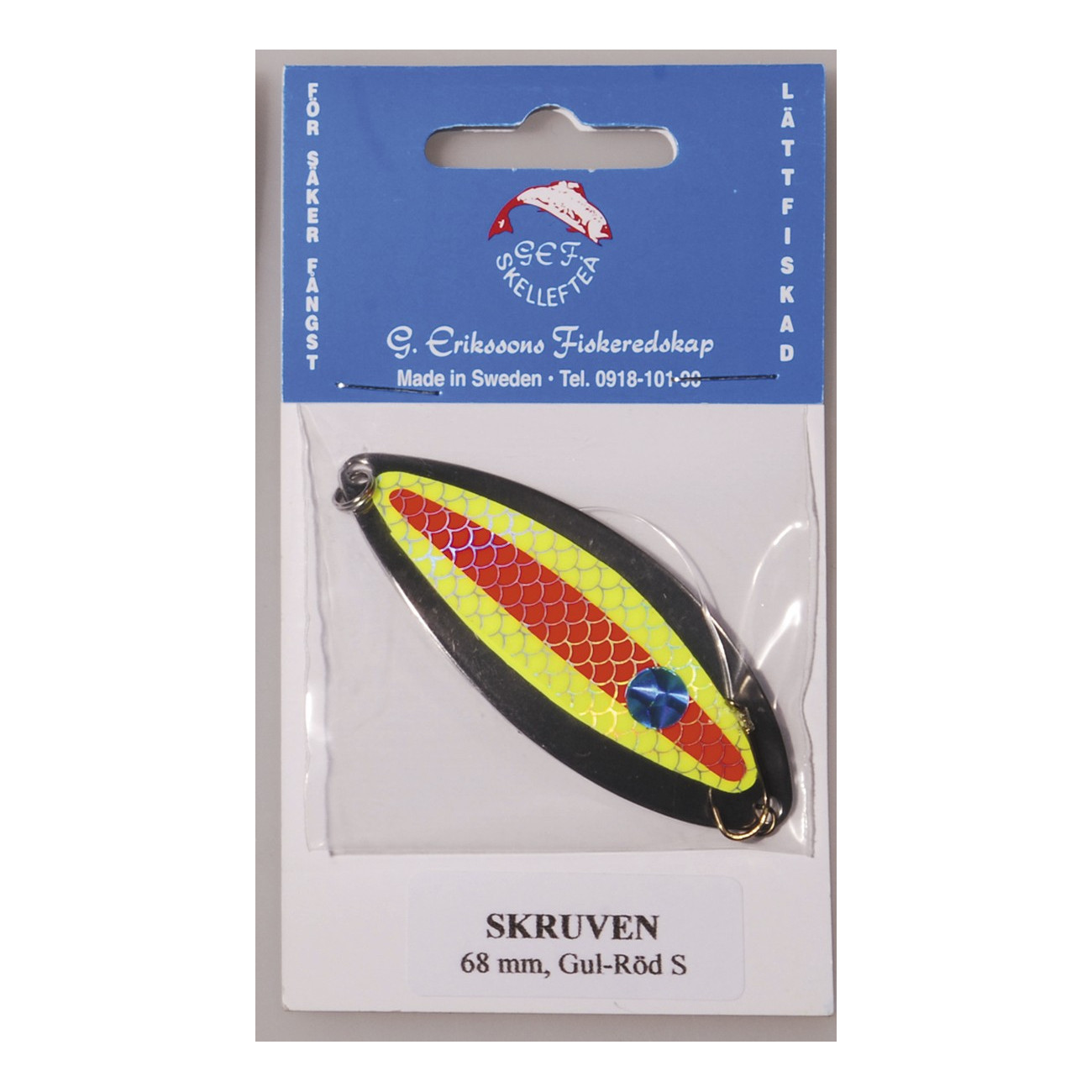 Köp 256-S SKRUVEN 68mm SILVER Gul/Röd på MiEKOfishing.se!