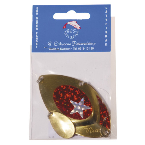 Köp 254-G STOR-VIRUS 75mm GULD Röd (2 pingel) på MiEKOfishing.se!